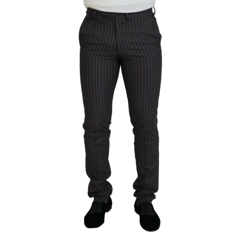 BENCIVENGA Brown Stripes Slim Fit Men Men's Pants